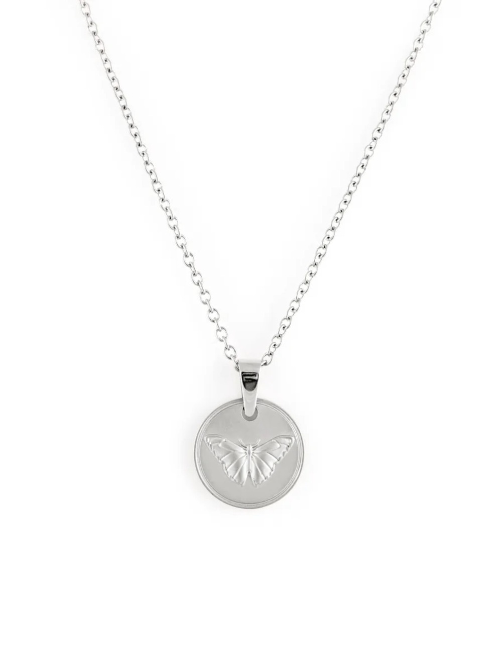 Twenty Compass Muse Butterfly Pendant Necklace Waterproof Stainless Steel